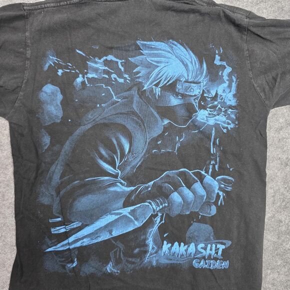Kakashi Gaiden Shirt Medium Black Anime Naruto Graphic Double Sided Tee - Picture 8 of 8